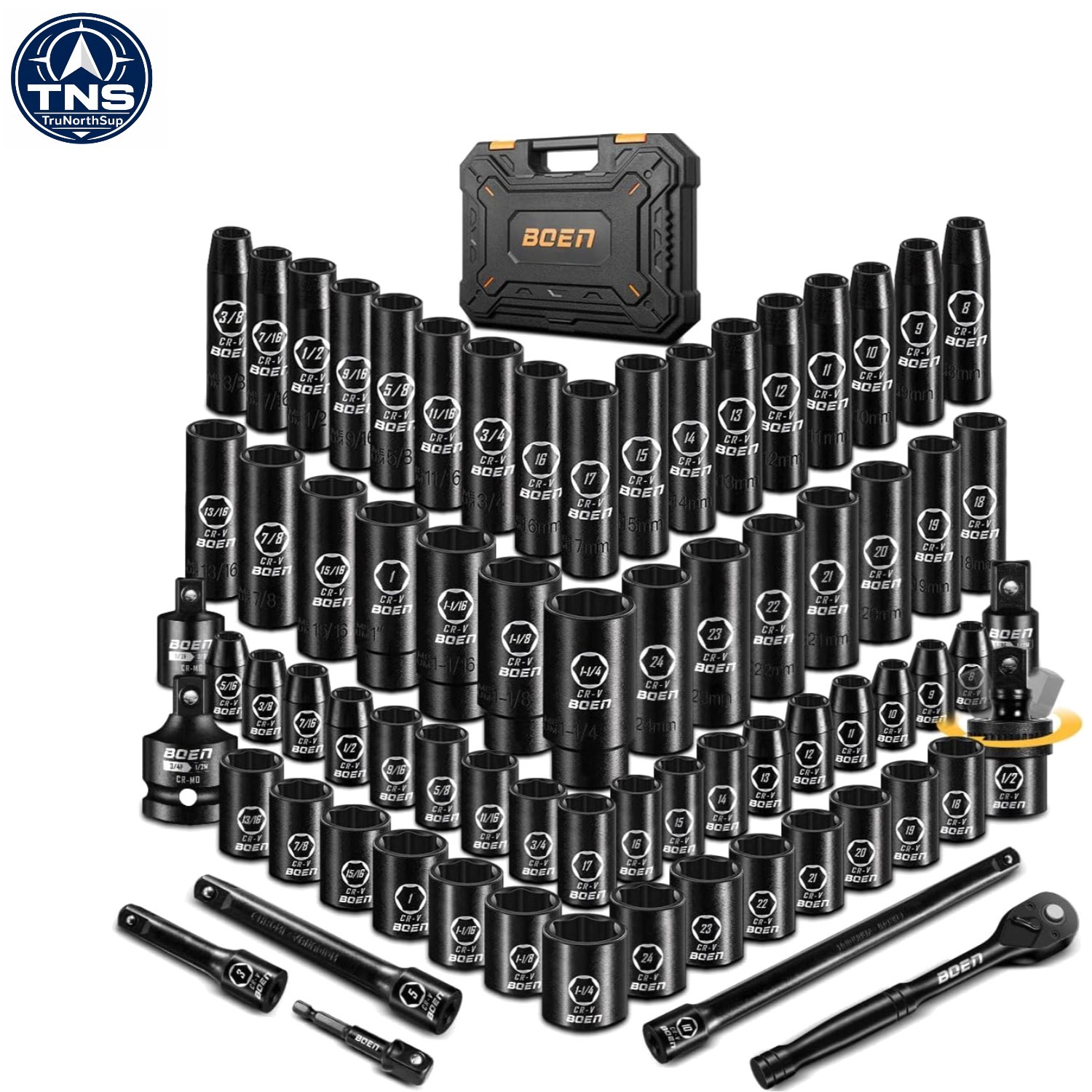 Comprehensive 72-Piece Impact Socket Set with Extensions – Rust Resistant Design