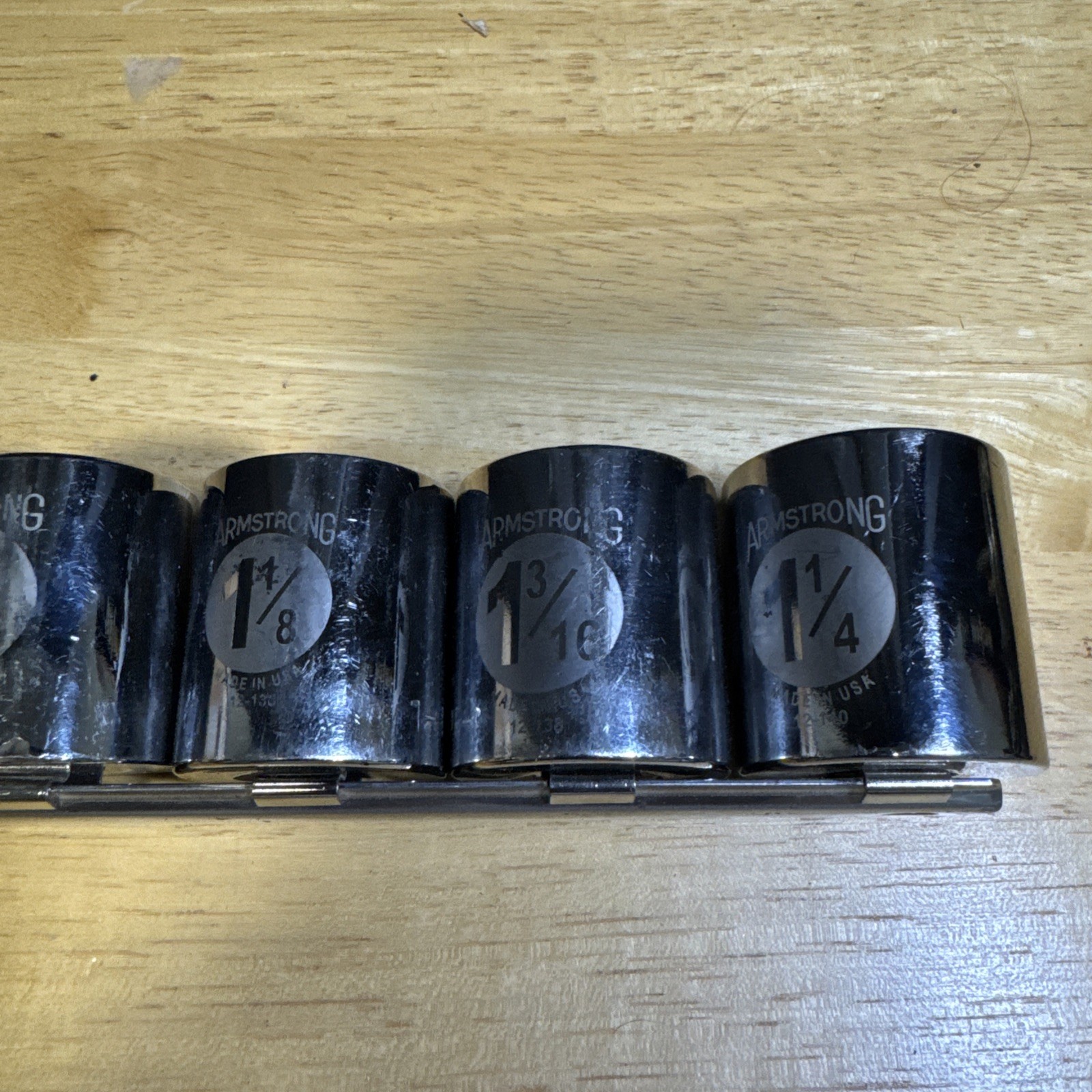 Armstrong 12 Point 1/2 Drive 15 Piece Socket Set 3/8 to 1 1/4” EXCELLENT
