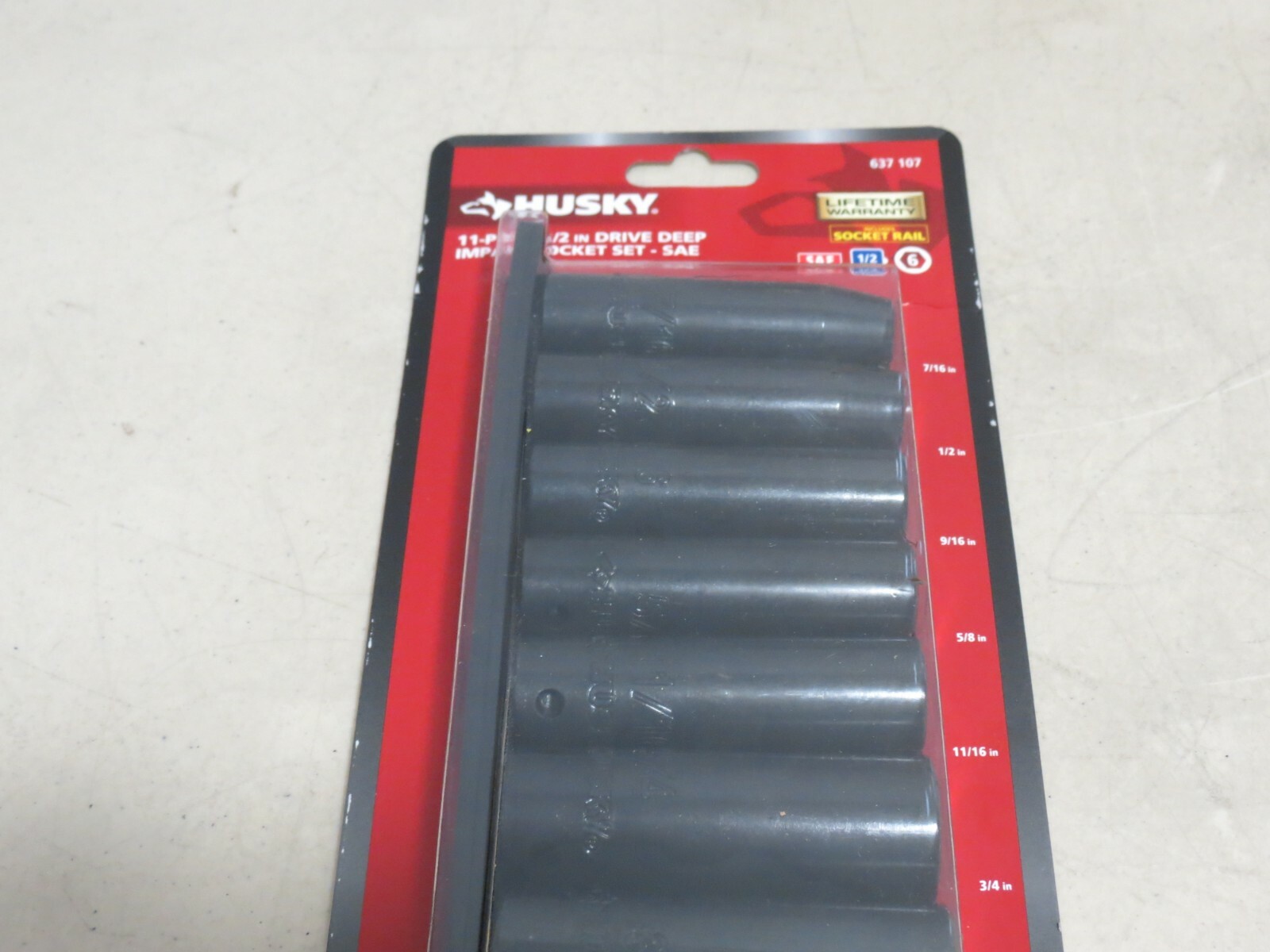 HUSKY 637 107 1/2″ IMPACT DEEP SAE SOCKET SET 11 PIECE