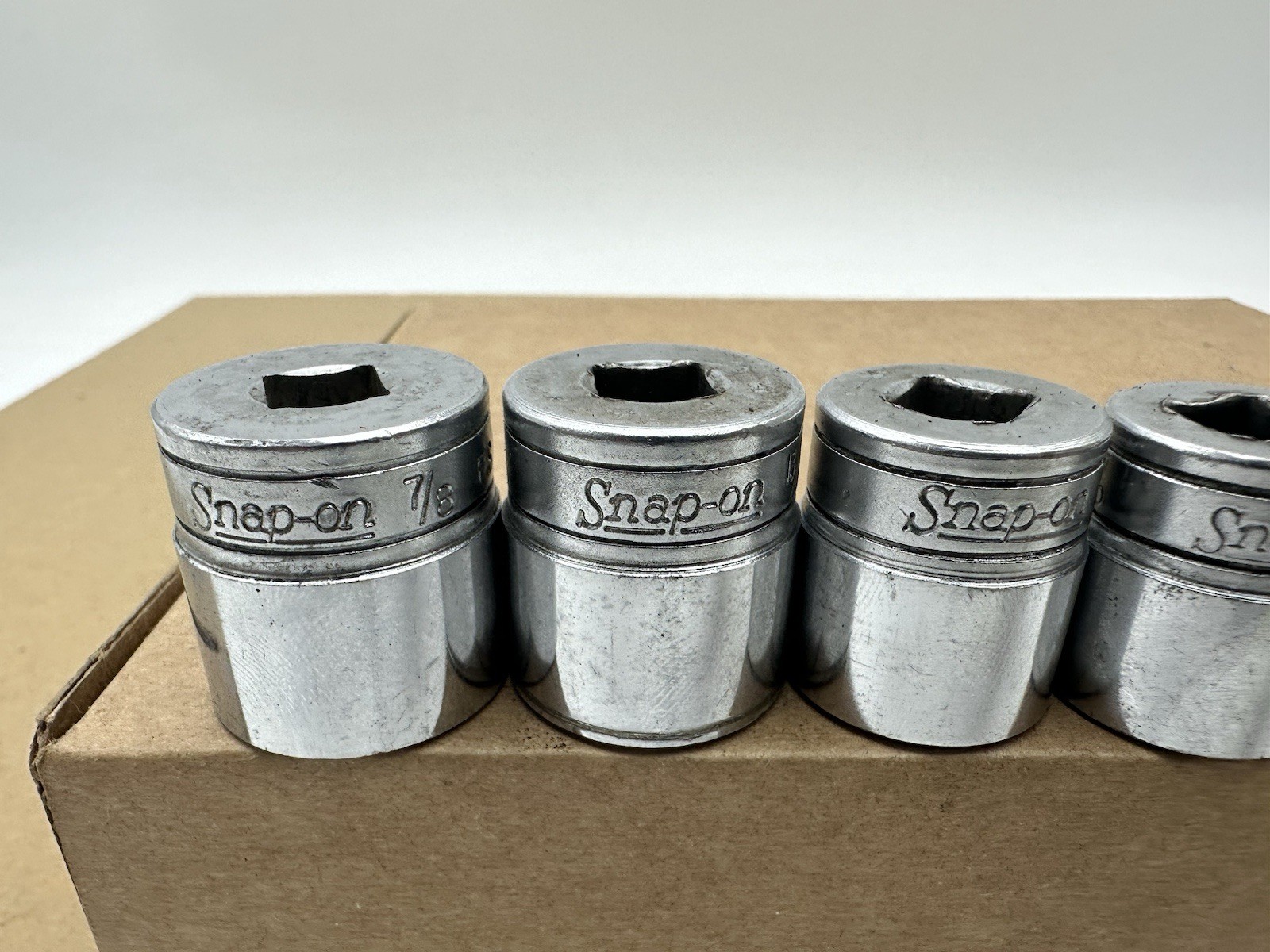 Snap-on 3/8” Dr 6pt SAE 6 Pc Socket Set Vintage USA 9/16-7/8” FS181-FS281