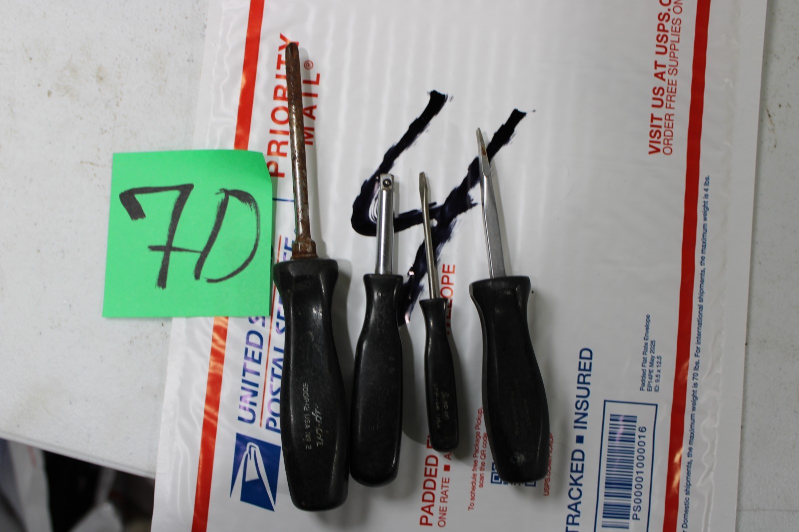 Snap-on 4pc BLACK Hard Handle Flat Tip #2 Phillips Screwdriver Socket Black