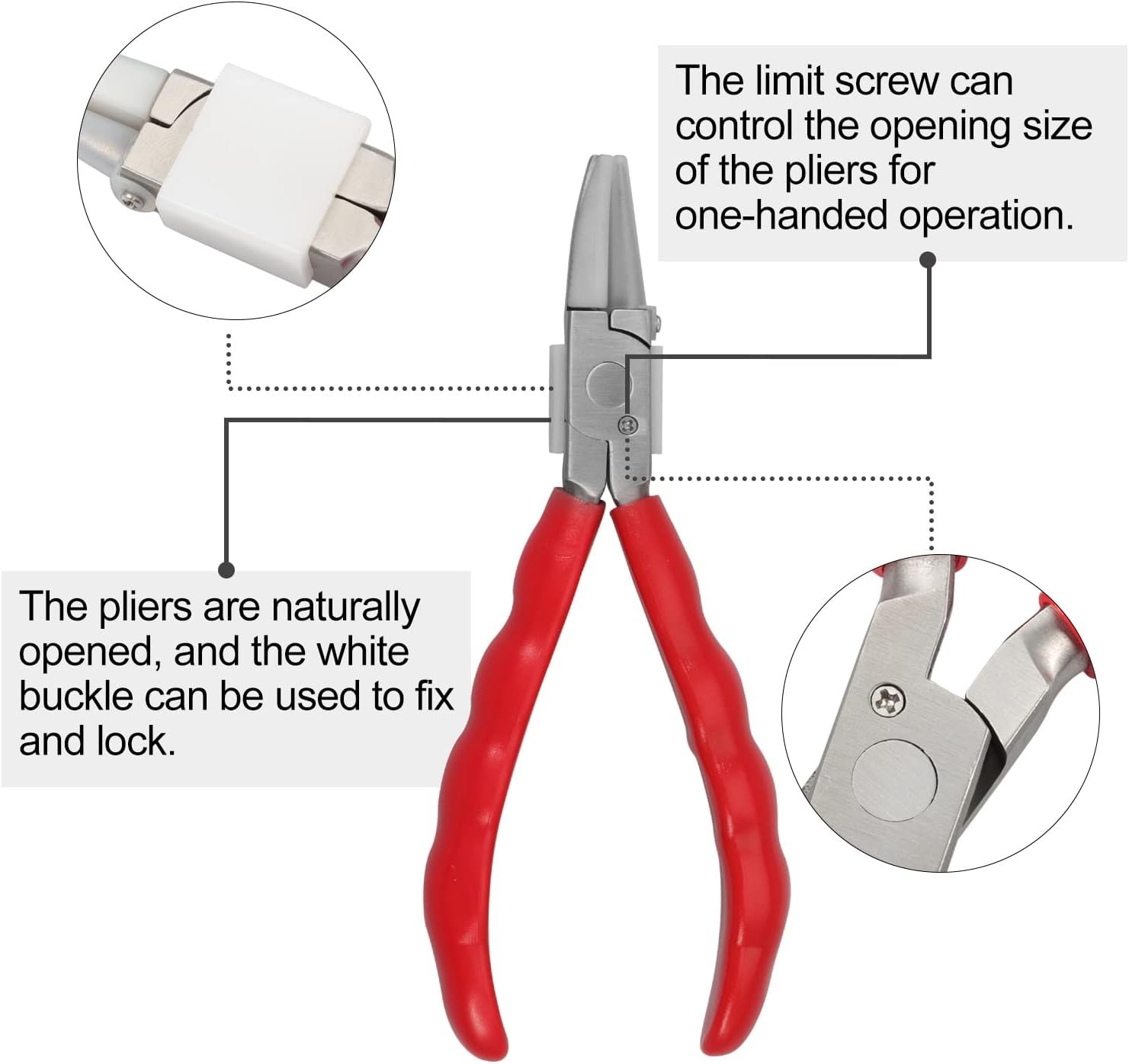 6 Inches Half Round Pliers Nylon Jaw Eyeglasses Frame 6″, Red