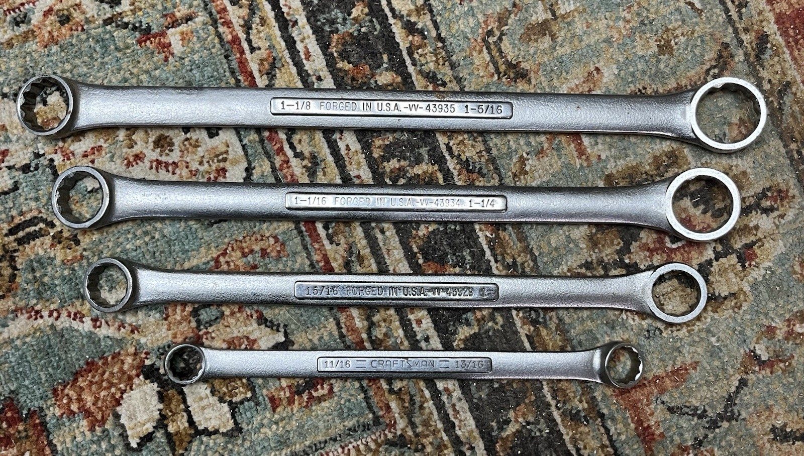 4 Pc Craftsman VTG Combination Box End Wrenches VV SAE