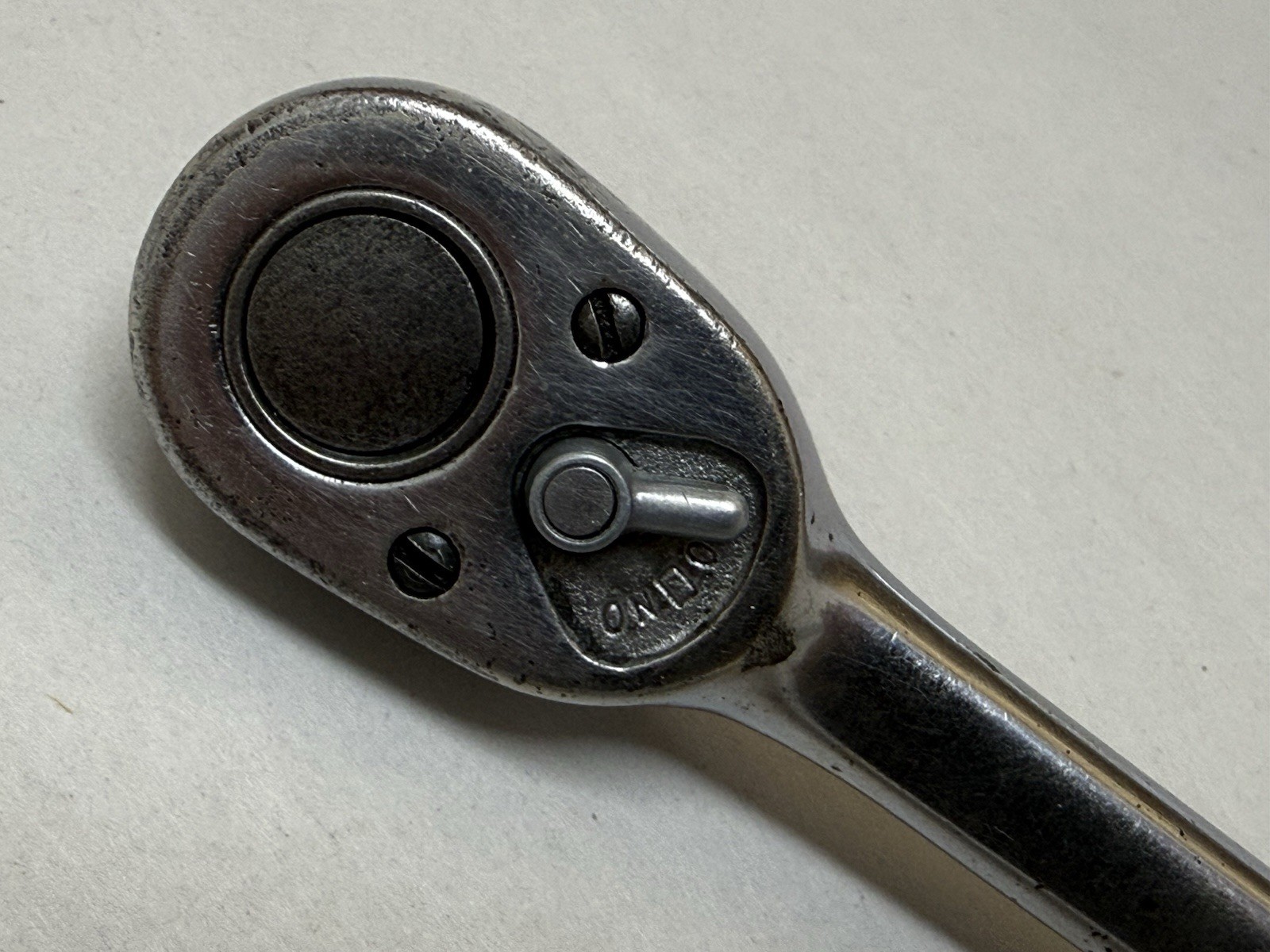 1963 Snap-On USA 3/8″ Drive Ratchet Flat Neck Standard Length F-71-D
