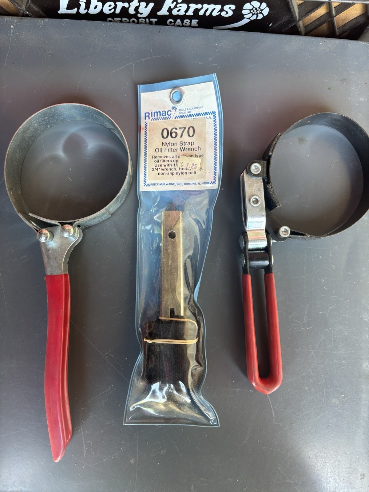 Oil Filter Wrench Set Lot Rimac 0670 Strap Wrench + 2 Cup Style Wrenches