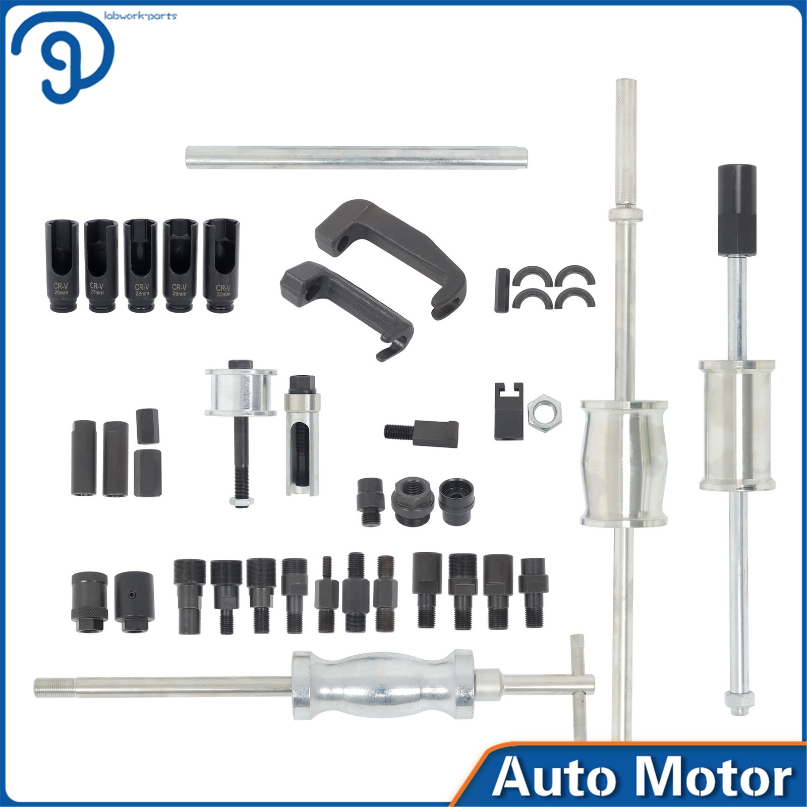 40 Pcs Diesel Injector Remover Slide Hammer Puller Extractor Kit Complete Tool