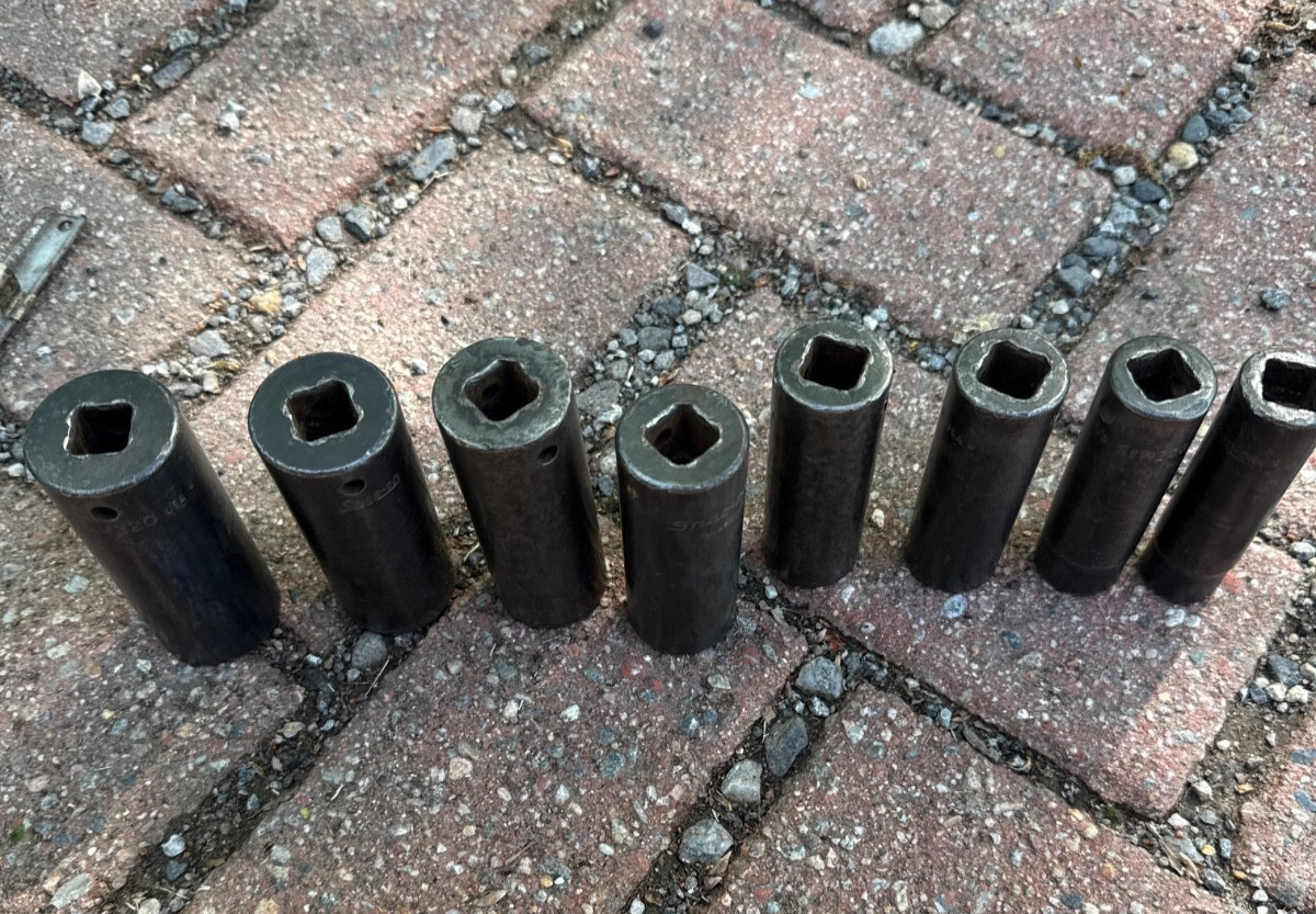 Snap-on 8 pc. 1/2″ drive 6 pt. SAE Flank Drive Deep Impact Socket Set 9/16-1″