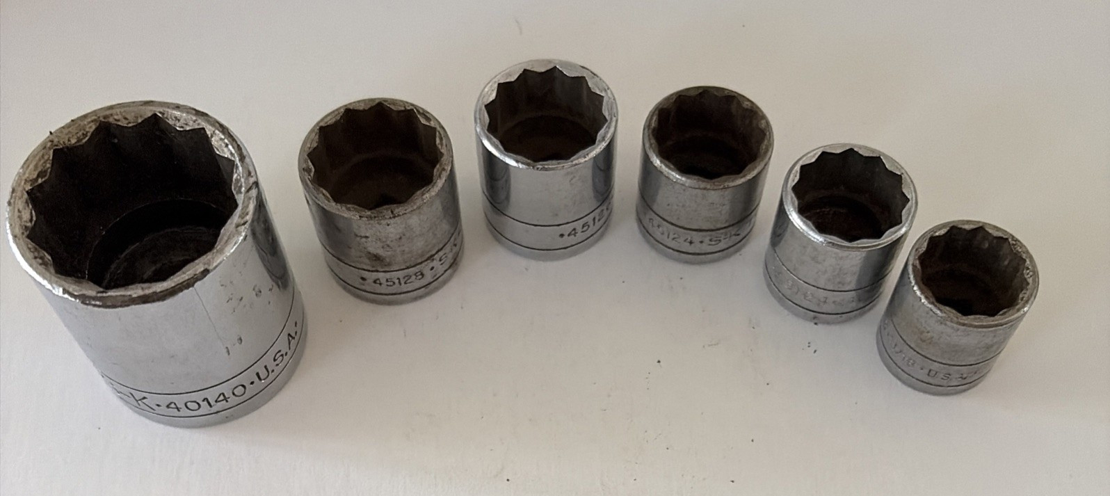 S-K 3/8” Drive Socket Set 12 Pt SAE Shallow 6 Pcs See Description
