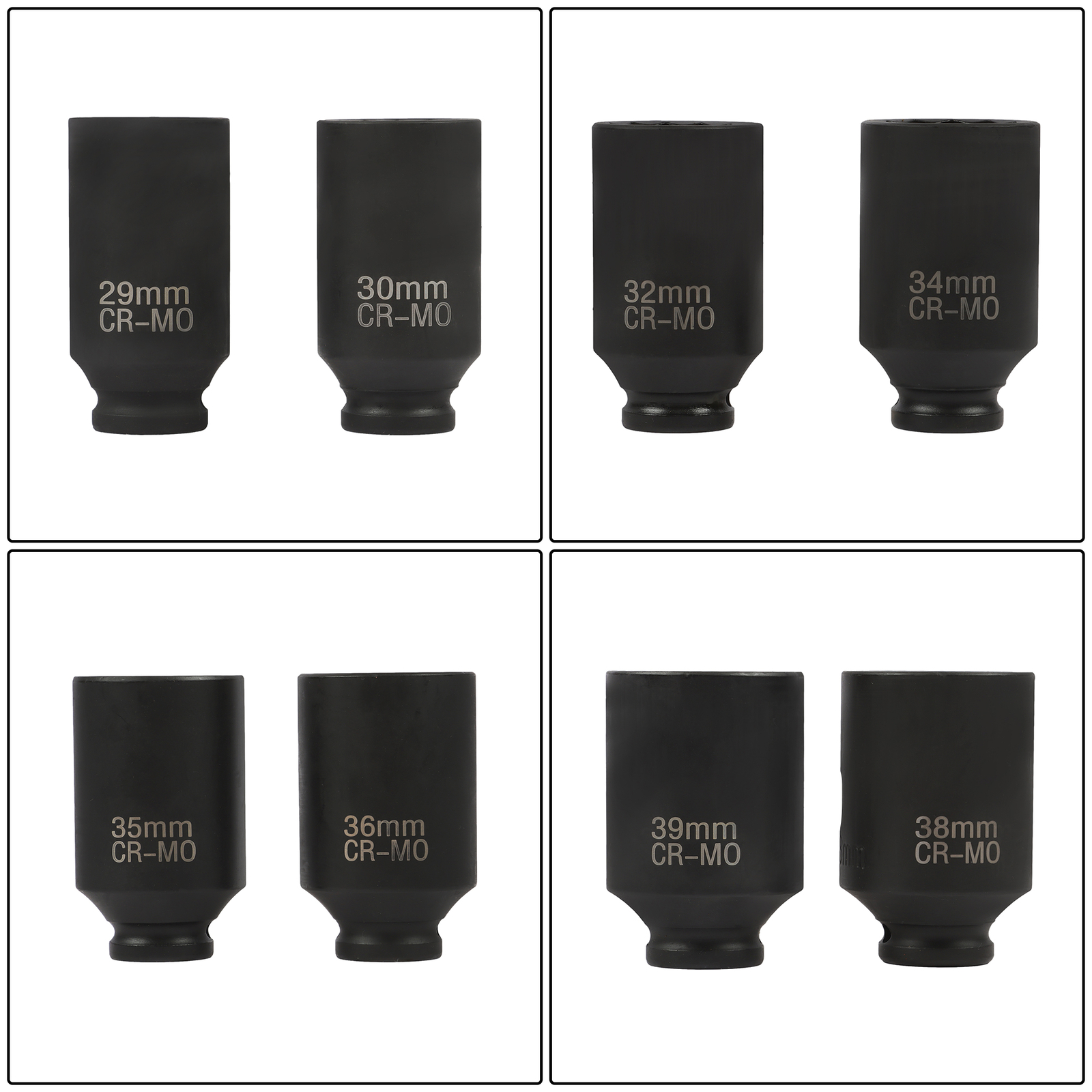8Pcs 1/2″ Impact Socket Set 12 Point Drive Deep Spindle Axle Nut 29-39mm