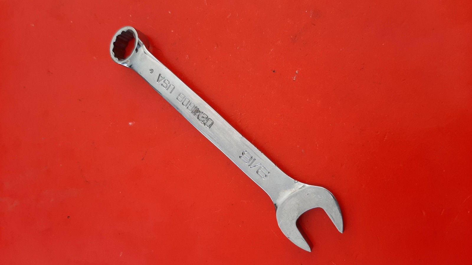 Snap-on Tools OEX180B 9/16″ 12pt Point Short Combination Wrench USA ENGRAVED