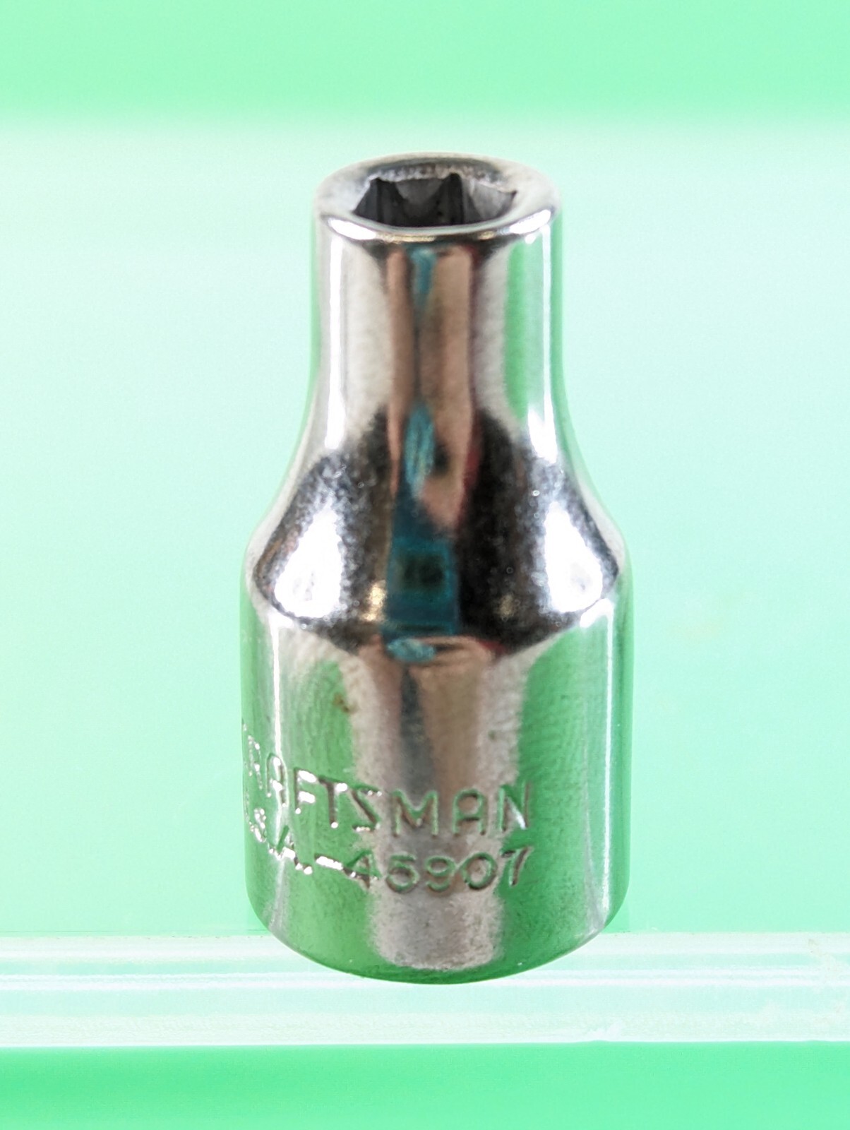 Craftsman USA 1/4in Drive 4mm Socket 6 Point Shallow Chrome Vintage 45907