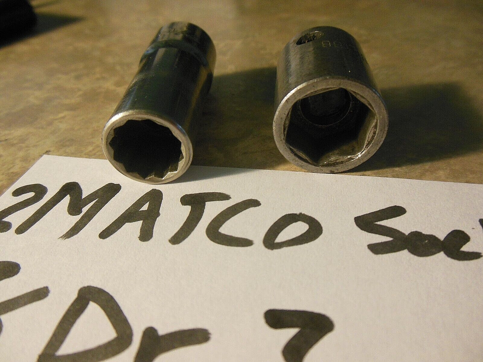 2 MATCO SOCKETS BD142 7/16″ 12pt DEEP & 1/2″ STANDARD BP166- BOTH 3/8″ DRIVE