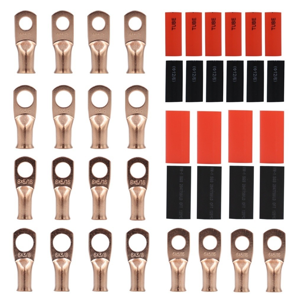Heavy Steel Hammer Lug Crimper with 20PCS Wire Lugs and Heat Shrink Tubes Set