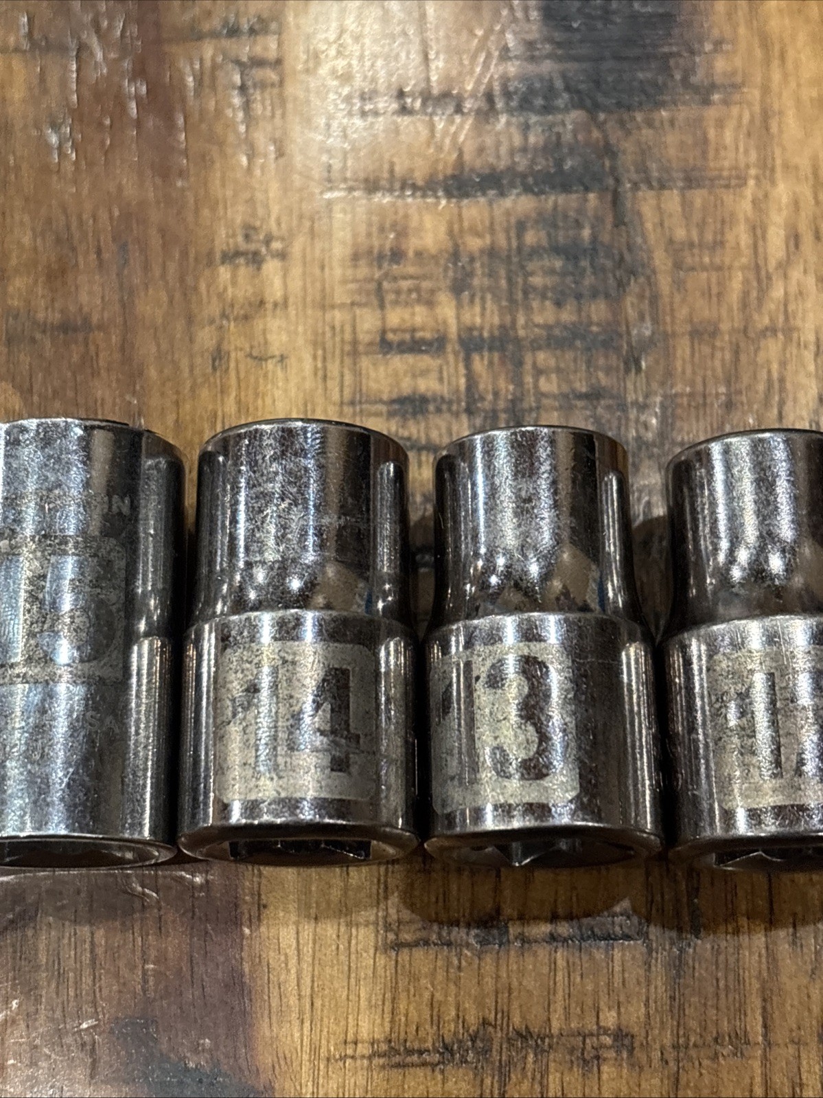 Craftsman 1/2” Laser Shallow Socket Set 9mm – 22mm 1/2” Drive 12pt 11pc USA EUC