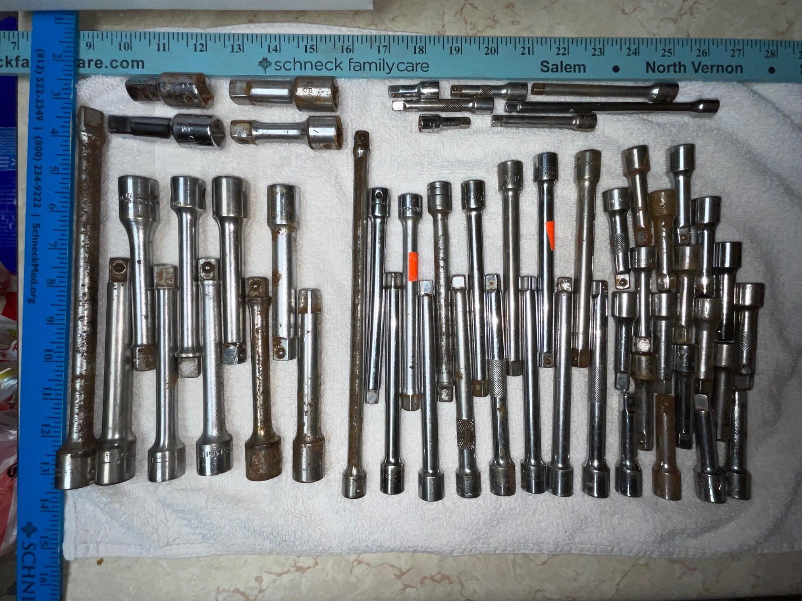 Lot of 55 Assorted Socket Extensions Various Sizes and Brands See Photos