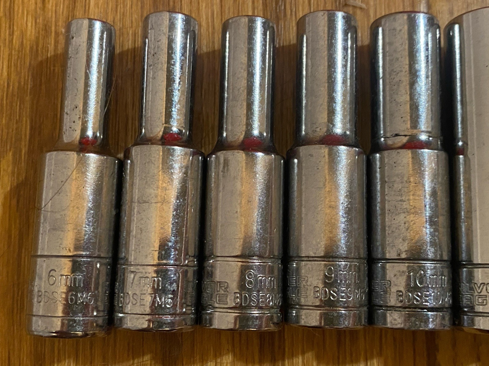 MATCO Tools Silver Eagle Chrome Metric 6 Pt. Deep Socket Set BDSE 6-10 15-19mm
