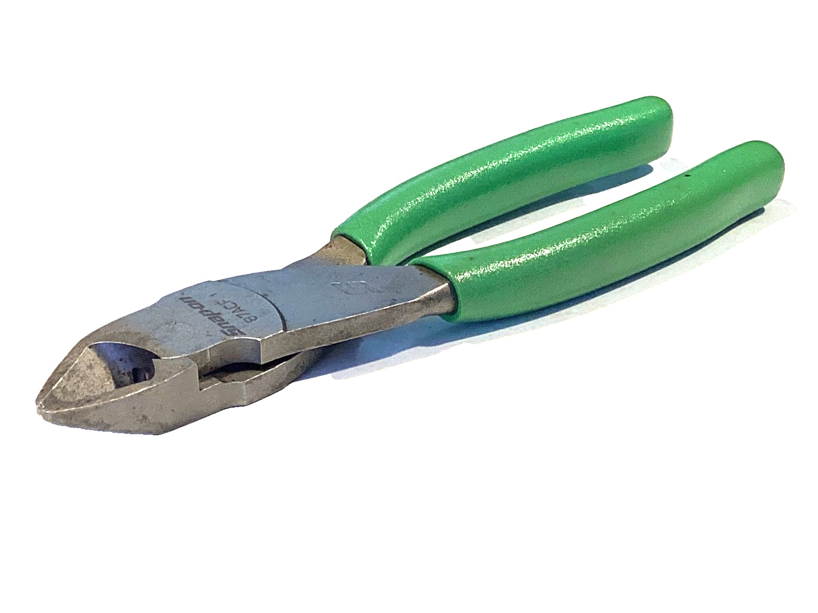 Snap on Tools 7” GREEN Soft Grip Vector Edge Diagonal Cutter Pliers 87ACF NICE