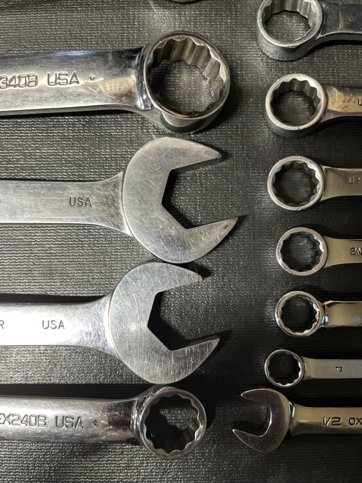 Mac Snap On 15 Piece 7/16-1-3/16” SAE 12PT Stubby Wrench Set Extra 1/2” 3/4”