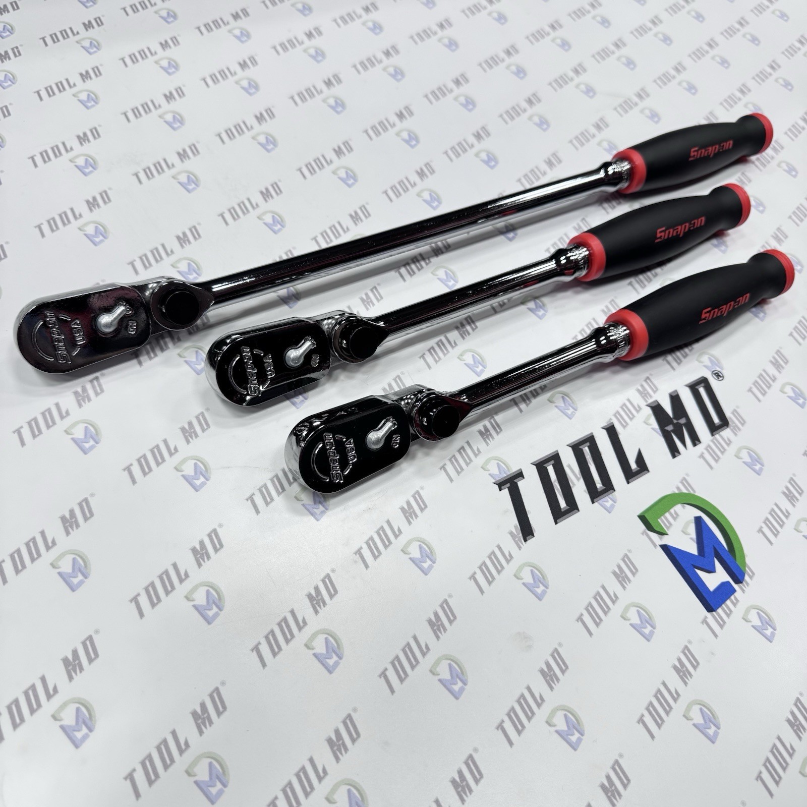 Snap-on Tools USA NEW RED 3/8″ Drive Multi-Position Head Ratchet Set FH80MP