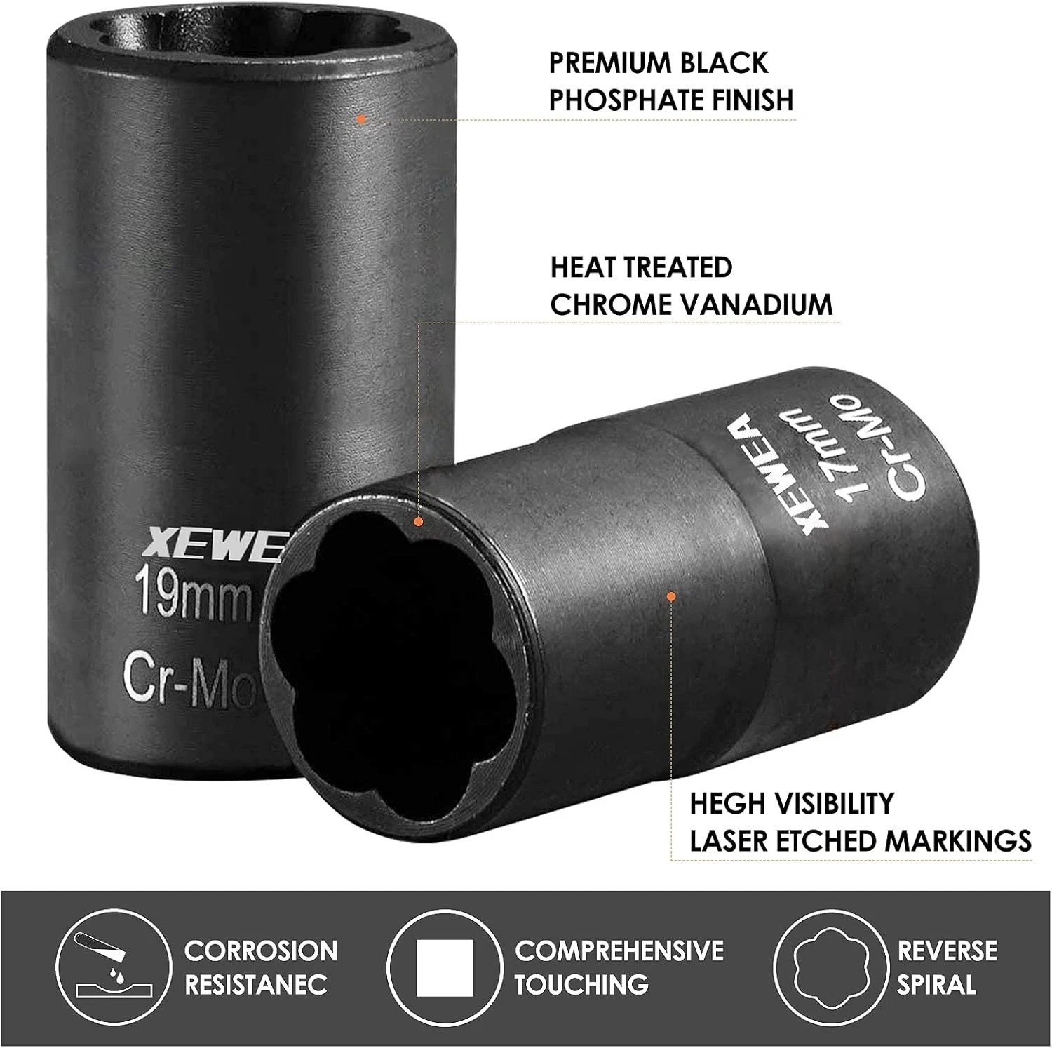 9-Piece 1/2″ Lug Nut Extractor Set – Impact Bolt Remover for Easy Repairs