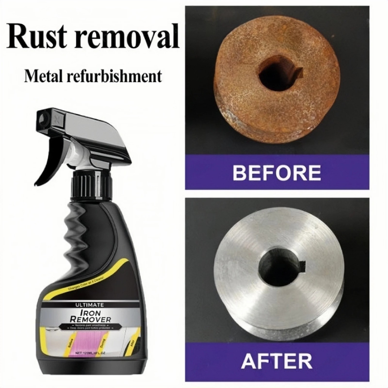 Rust Remover Revitalizing Spray for Car Wheels & Metal Surfaces Strong