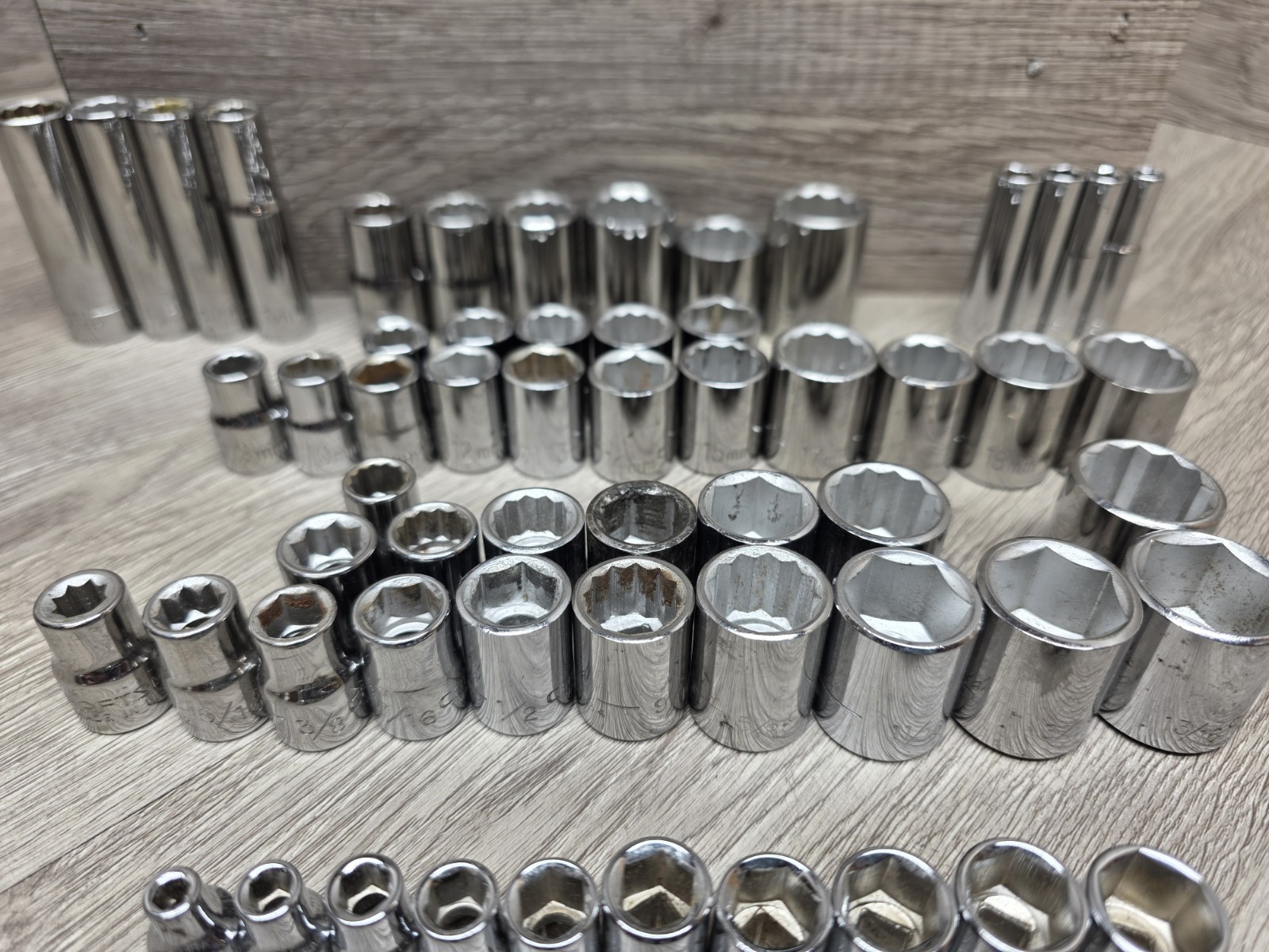 Craftsman USA Mixed Lot of 77 Sockets Various Sizes Automotive Tools Socket