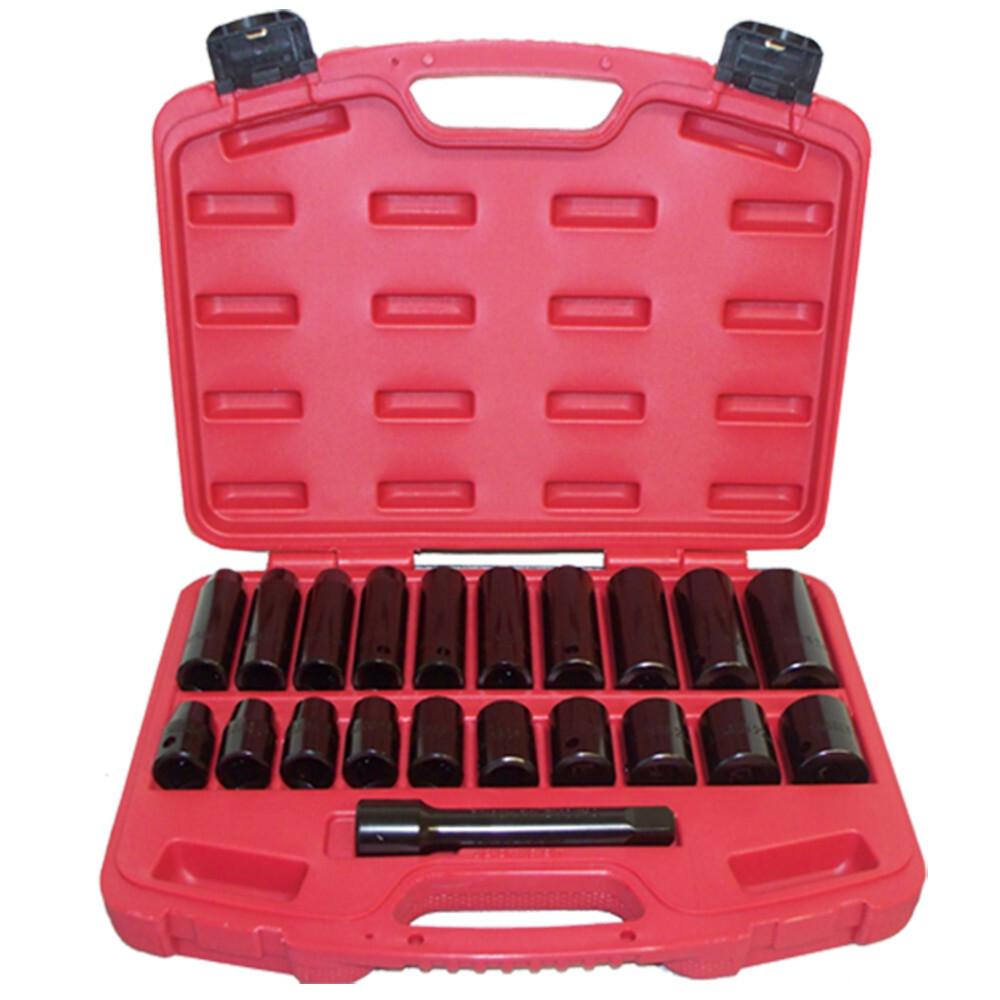 1/2″ Drive Impact Socket 22 PC Set Shallow & Deep Metric 11mm to 24mm