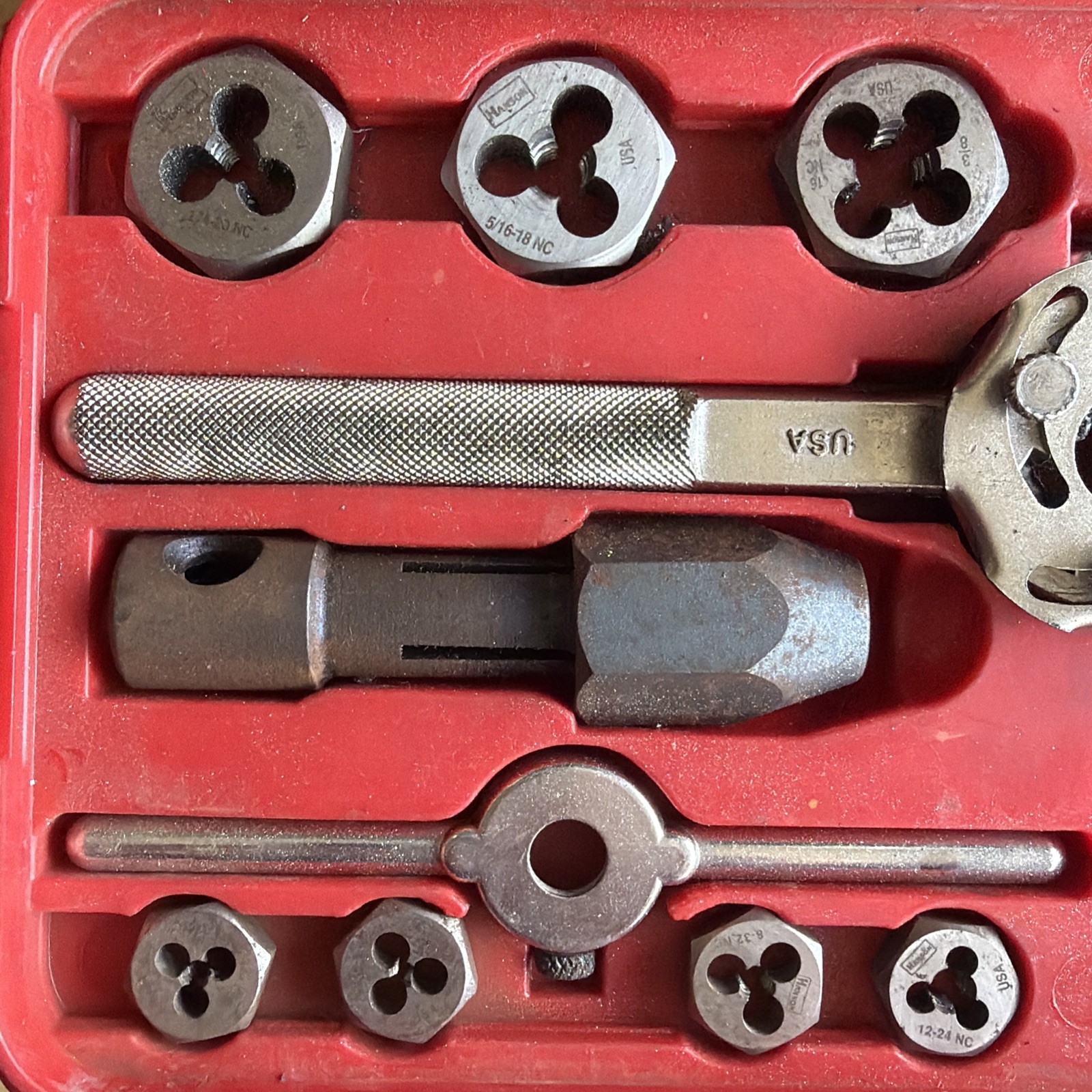 Hanson Tool Hex Tap and Die Super Set W/ Case 24606 Made in USA READ!