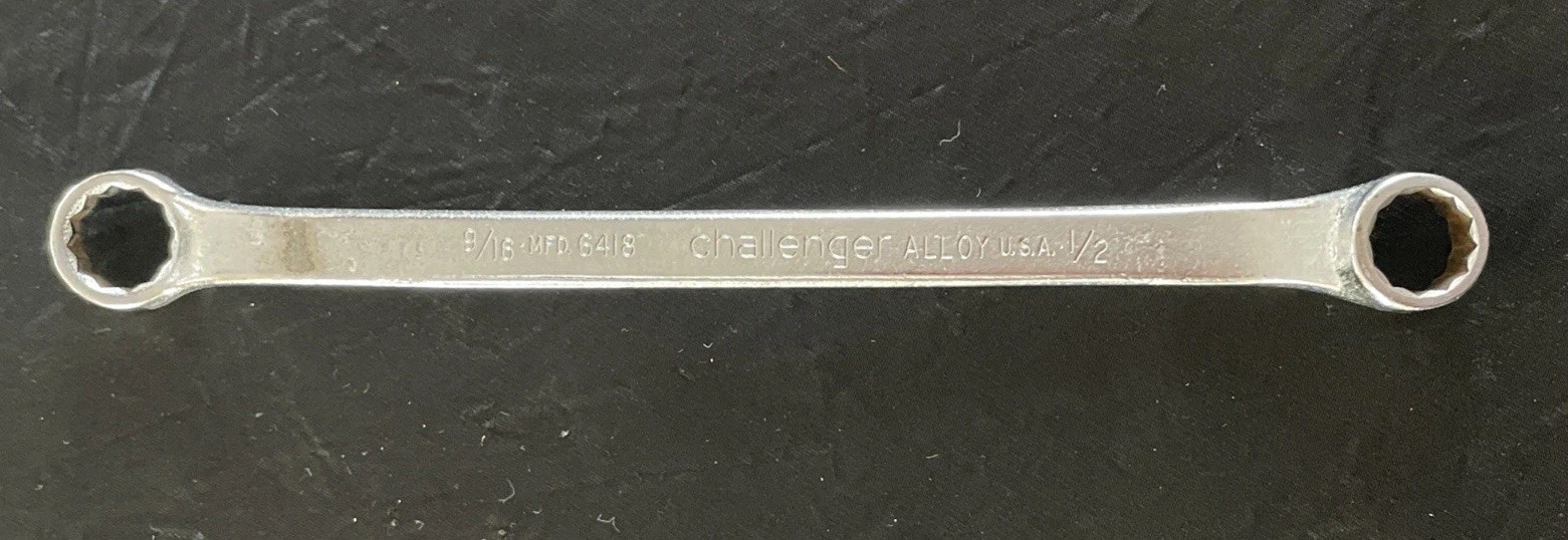 Challenger 1/2″ X 9/16″ 12 Point Offset Box End Wrench #6418 USA | FREE S&H