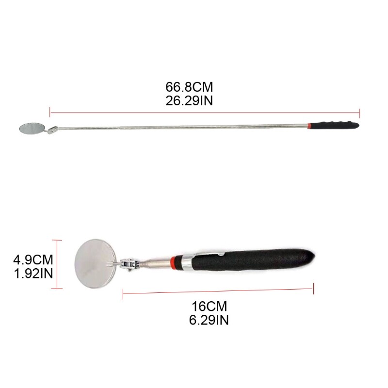 Car Inspection Mirror 360 Adjustable Mirror Extendable Handle Auto Repair Tool
