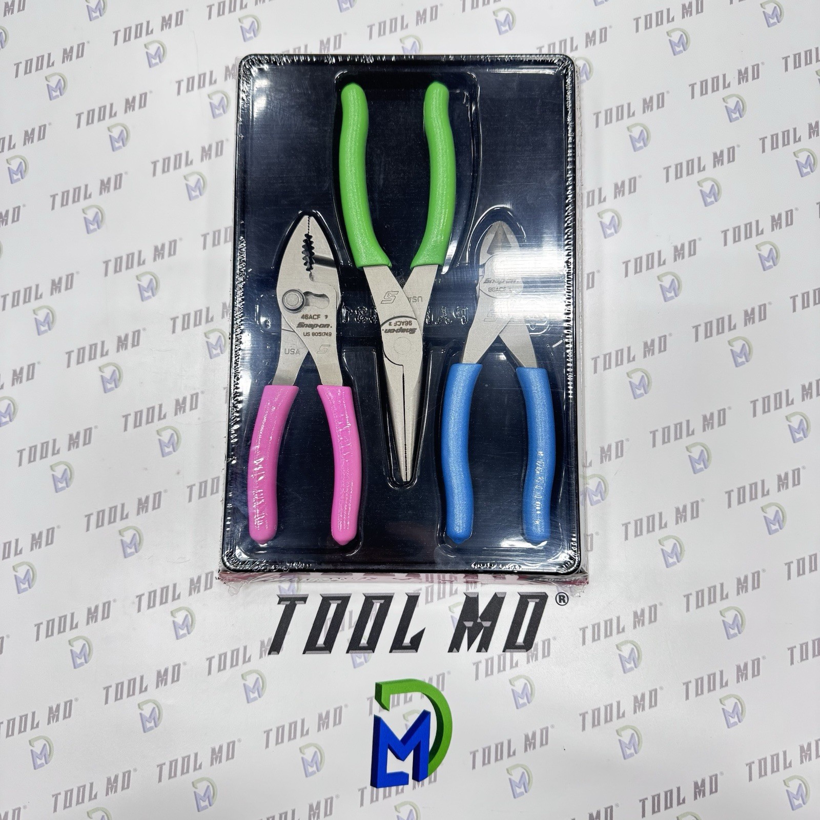 Snap-on Tools USA NEW 3pc Assorted Colors Plier Cutter Needle Nose Set PL306ACF