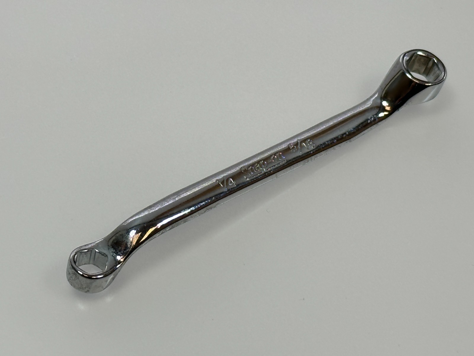 🇺🇸 Snap On Tools USA XS810S SAE 1/4″ x 5/16″ Chrome Offset Box Wrench, 6 POINT