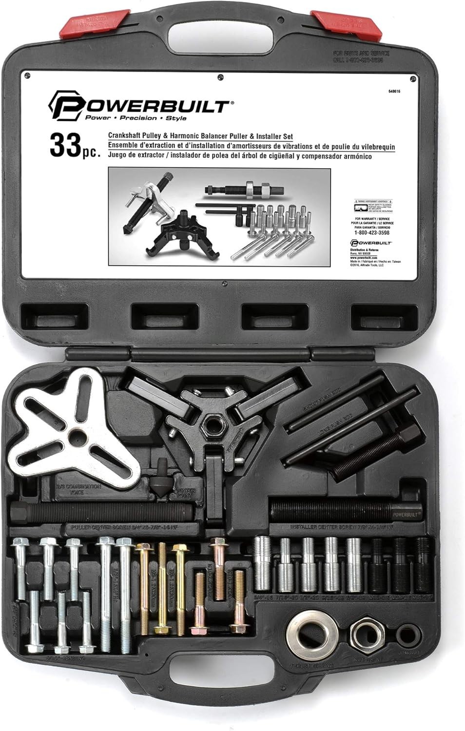 33-Piece Harmonic Balancer and Pulley Installer Tool Set for V8 and V6 Engines