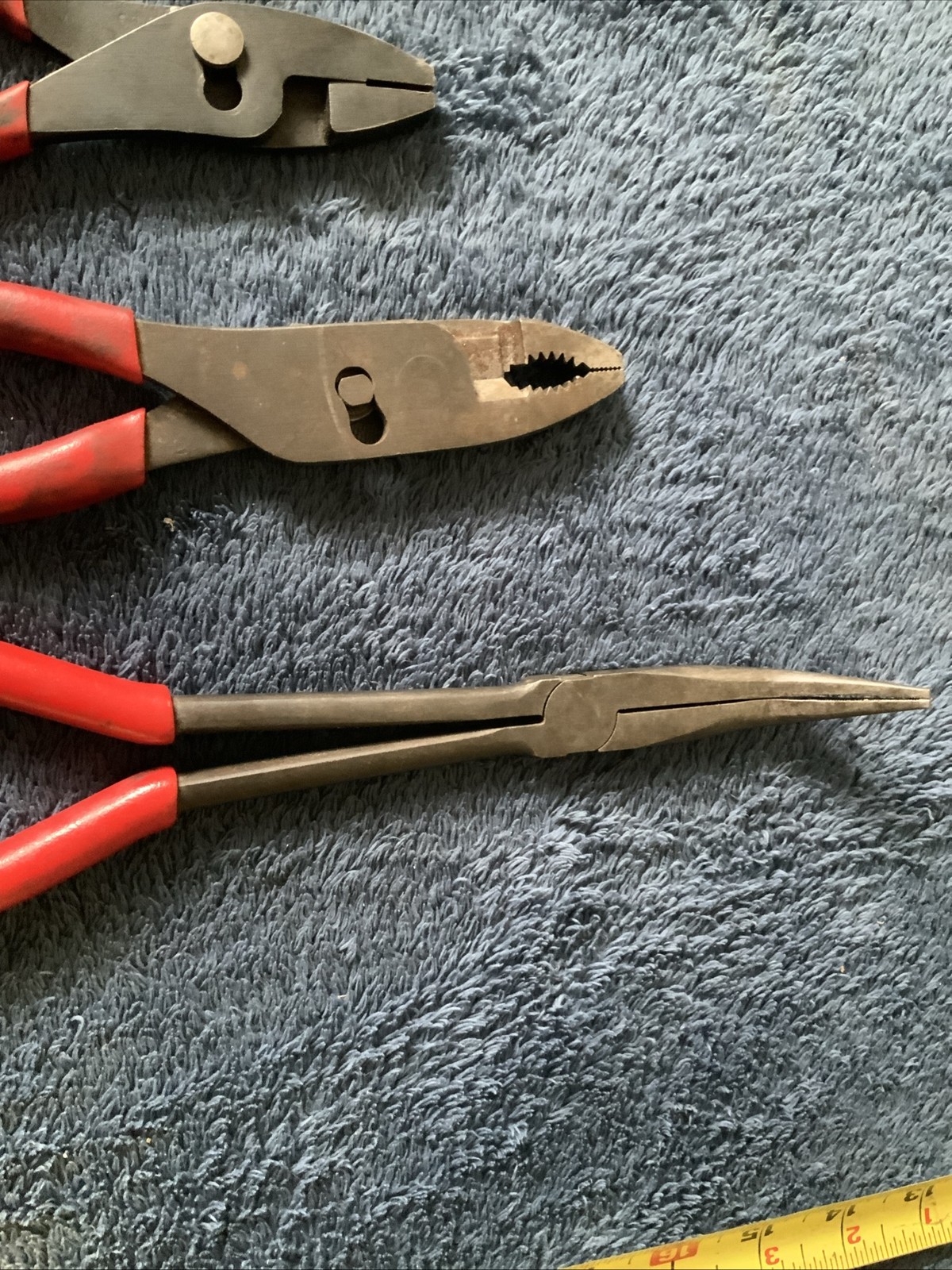 Snap On 4pc Pliers Set……one Can’t See Logo….and One Not Sure If Bent Handle….