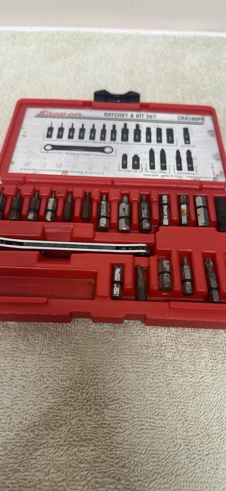 Snap On Offset Driver Set Ratchet & Bit Set CRA180PB MSRP 525
