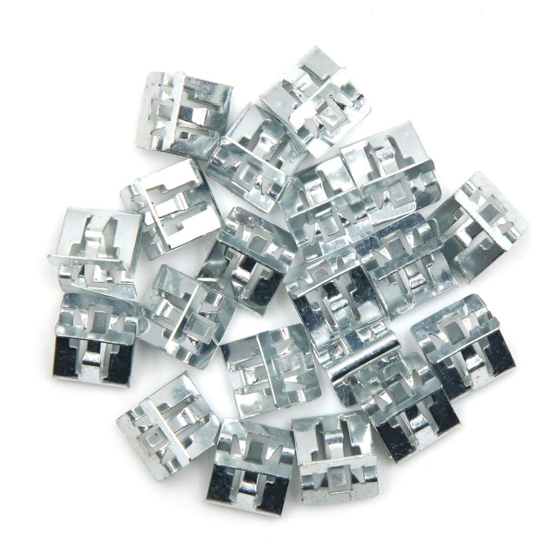 X AUTOHAUX 20pcs Universal 12.5×12.1×11.9mm/0.49″x0.48″x0.47″, Silver Tone