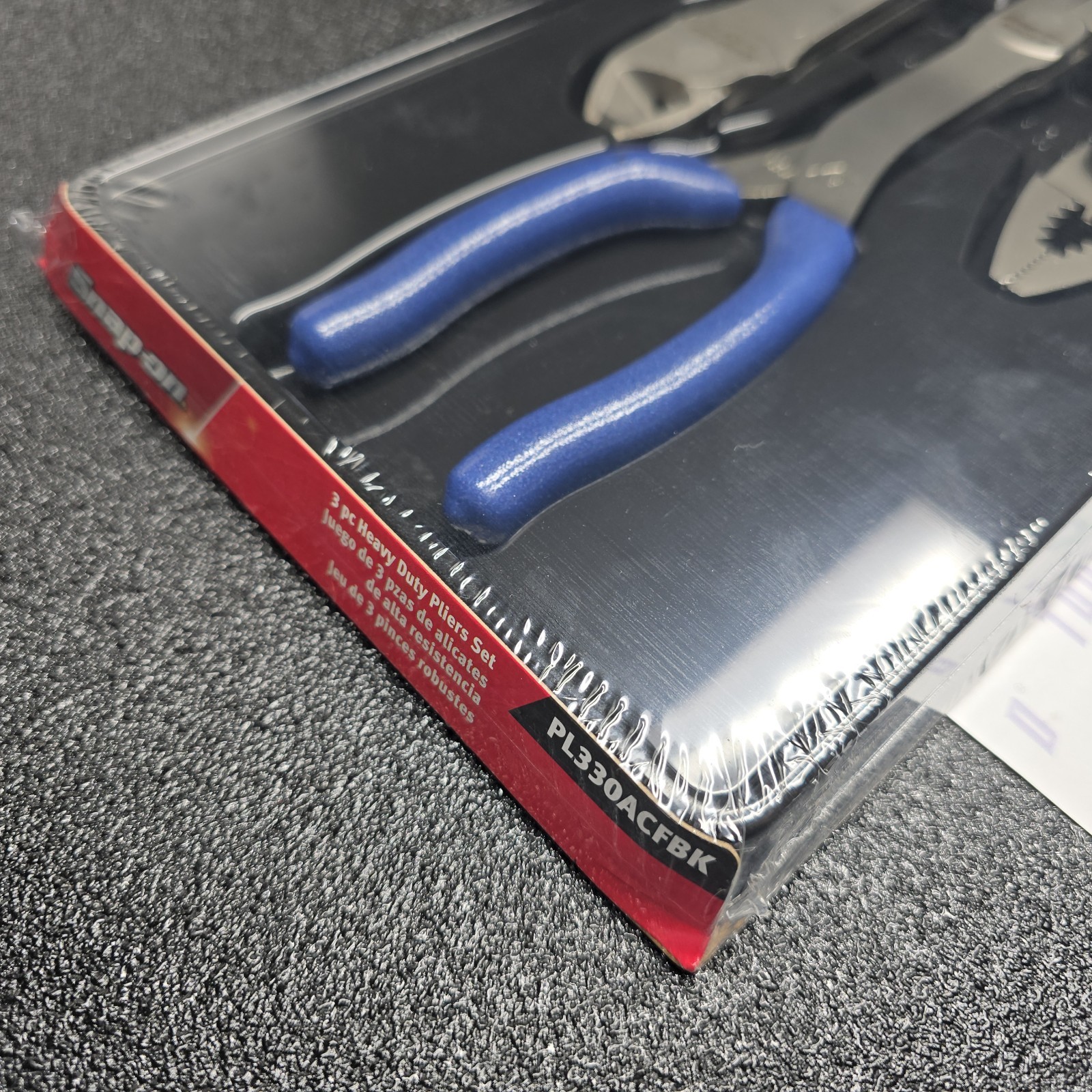 Snap-on Tools NEW 3pc POWER BLUE Soft Grip Heavy Duty Pliers Lot Set PL330ACFMB