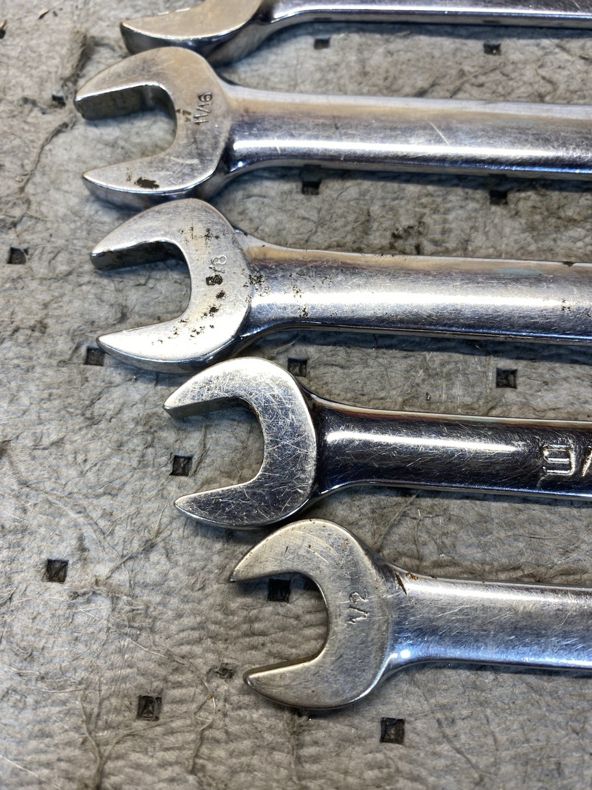 Snap On Wrench Set Lot Of 7. 7/8- 13/16-3/4-11/16-5/8-9/16-1/2
