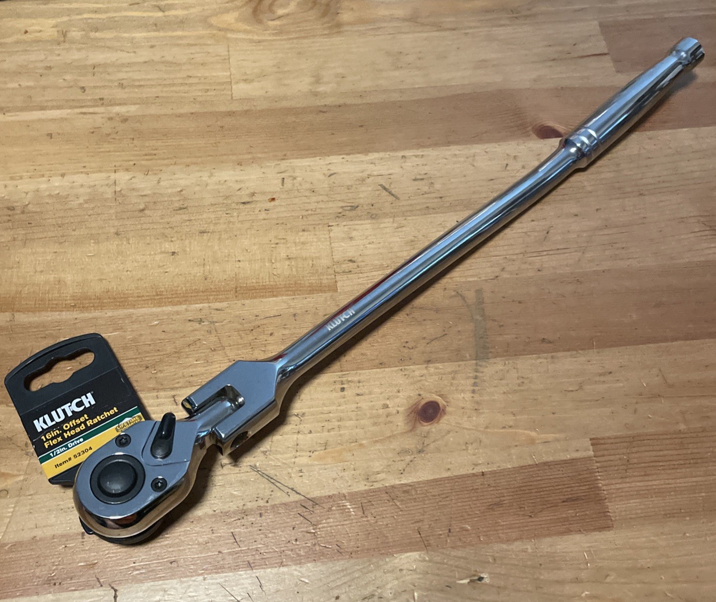 Klutch 16” Offset Flex Head Ratchet 1/2” Drive Quick Release 52304