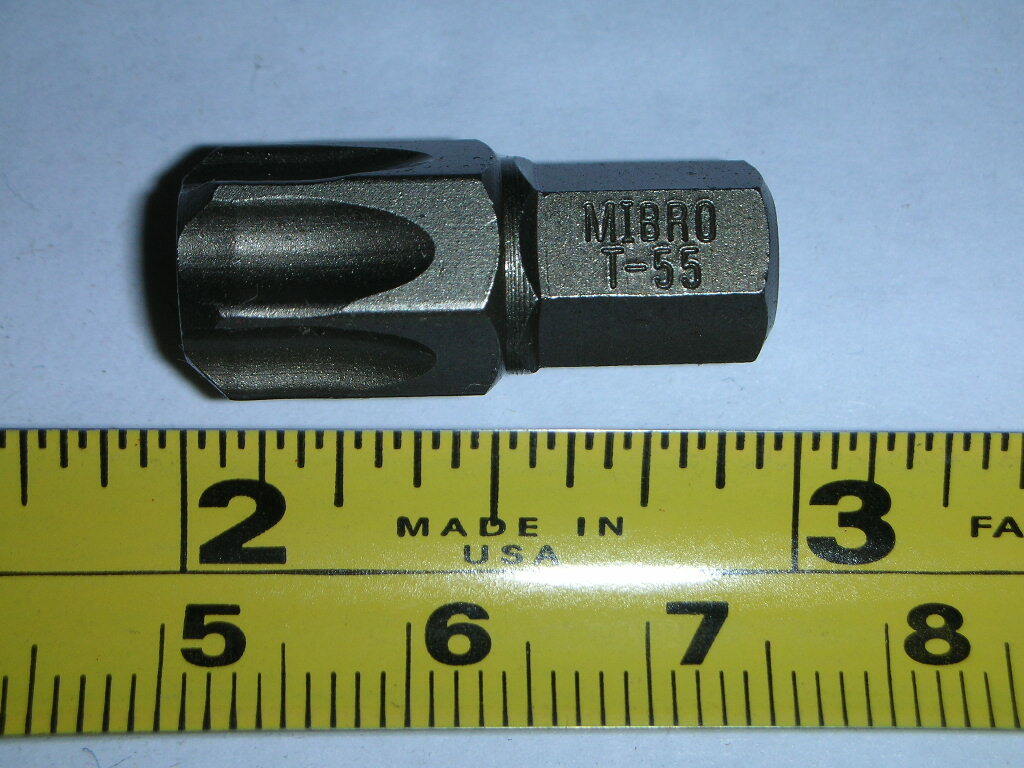MIBRO Industrial 429780, T55 T-55 Torx Insert Bit 5/16″ Shank 1″ Long Choose Qty