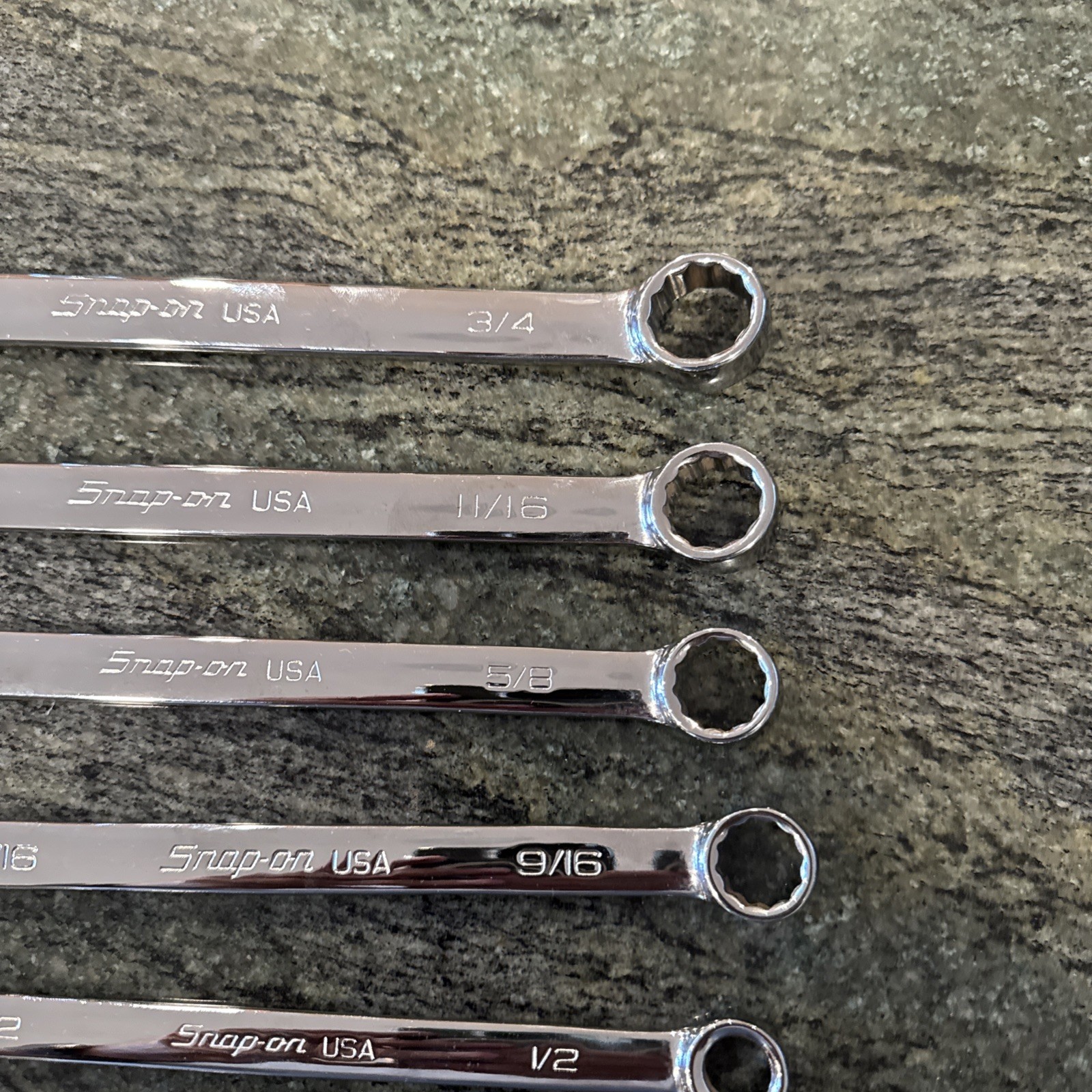 snap on soex707 7 pc 12 point sae flank drive plus combination wrench set new