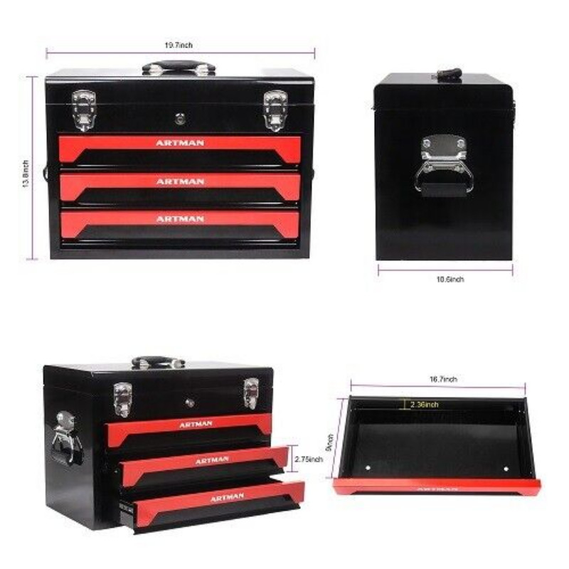 339 Pcs Mechanics Tool Set Socket Ratchet Kit 3 Drawer Box Professional Repair