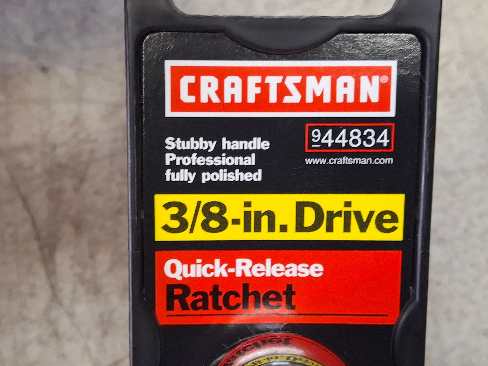 Sears Craftsman USA Nos 3/8” Drive Stubby Flex Head Ratchet 44834 Full Polished