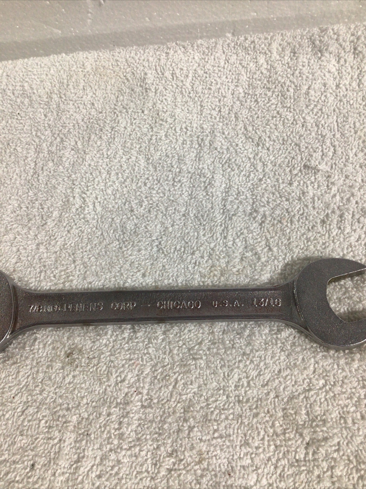 Vintage PENENS CORP CHICAGO 7/8″ X 13/16″ Open End Wrench Free Shipping