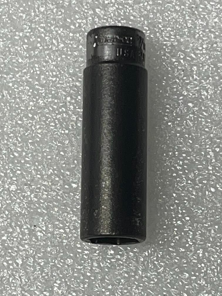 7/16″ SAE SNAP-ON Tools STM14 Flank Drive Deep Socket 1/4″ Drive 6 point USA VTG