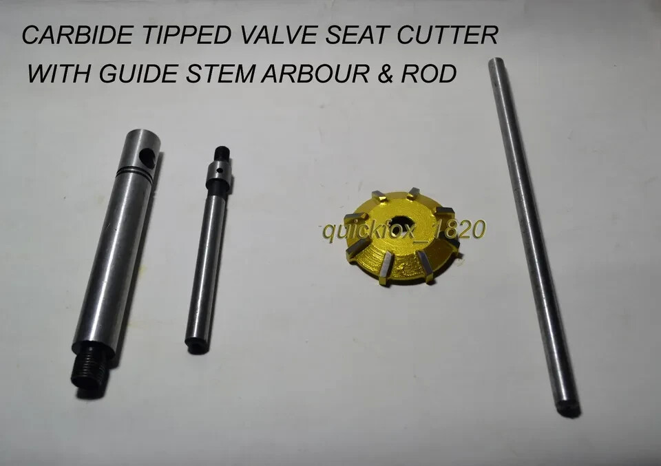VALVE SEAT CUTTER CARBIDE TIPPED 1.500″ -45 DEGREE with 11/32″ GUIDE STEM+ ARBOR