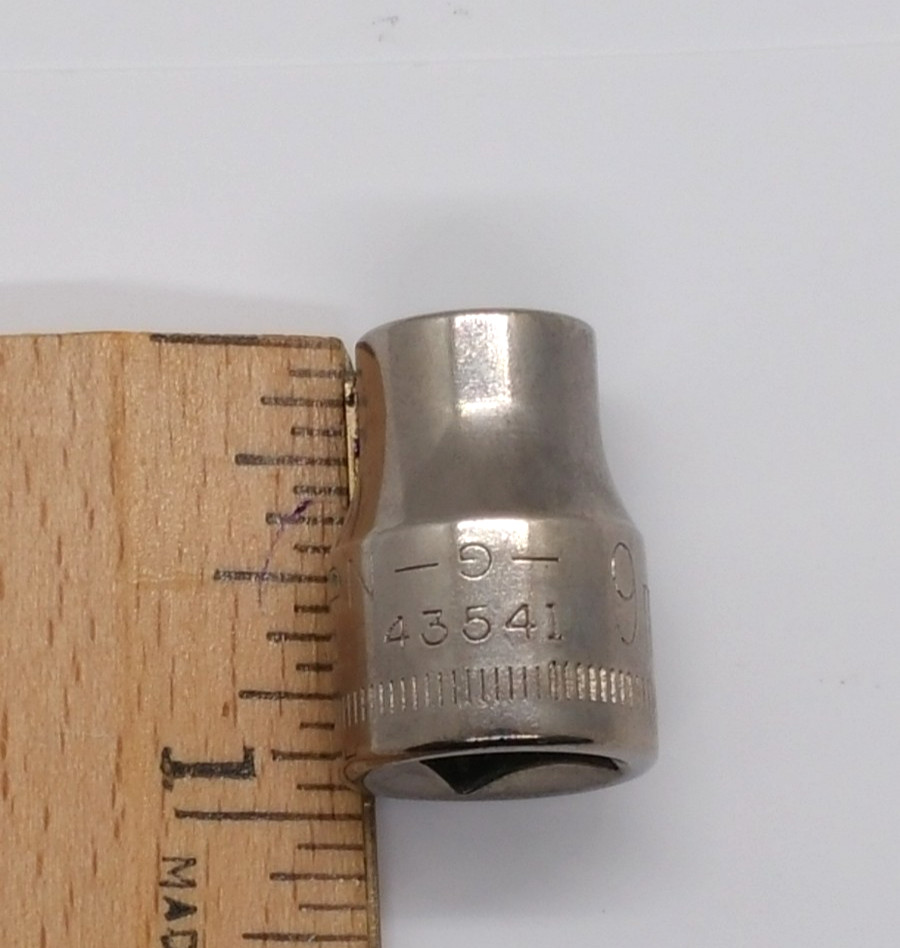 Vintage Craftsman 3/8″ Dr 9MM 6 Point Shallow Socket Metric Inverted G 43541 USA