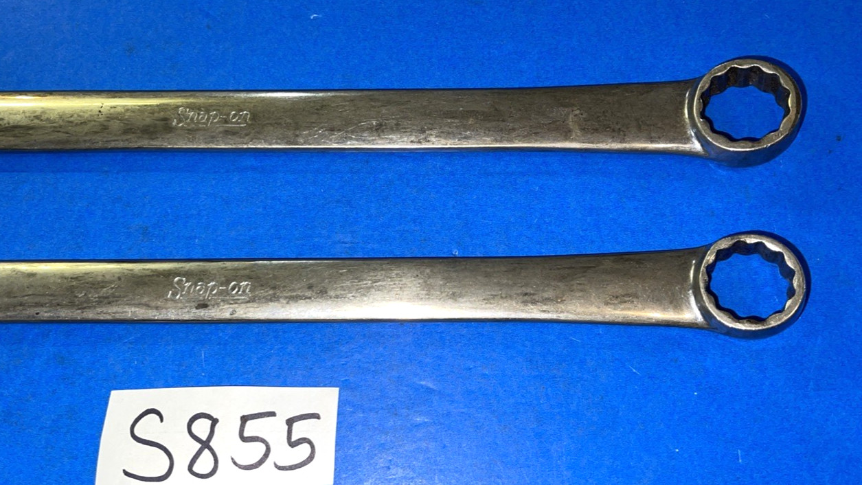 SNAP-ON TOOLS 2 PIECE SAE. EXTRA LONG COMBINATION WRENCHES 7/8 & 15/16
