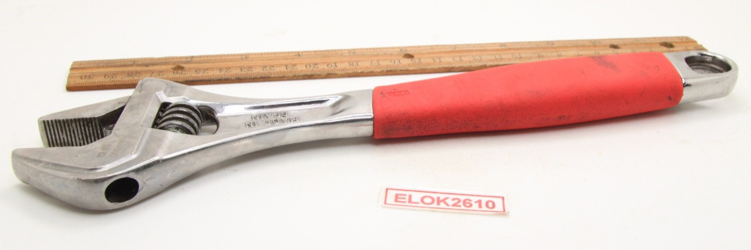 Snap-on Tools FADH12A 12″ Flank Drive Plus Adjustable Wrench Red Soft Handle