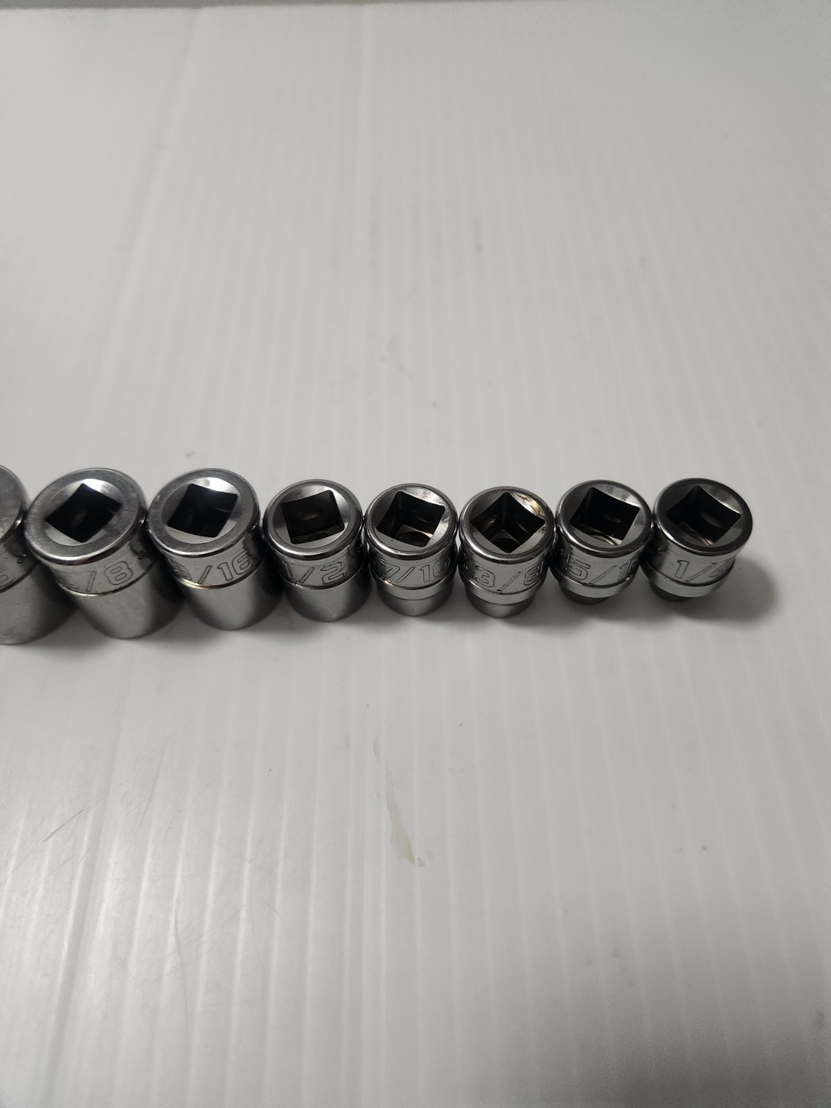 Snap-on 11pc 3/8 SAE Drive Shallow Flank Drive Socket Set 211FSY New